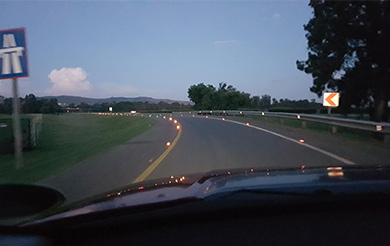 aluminium road stud in motorway